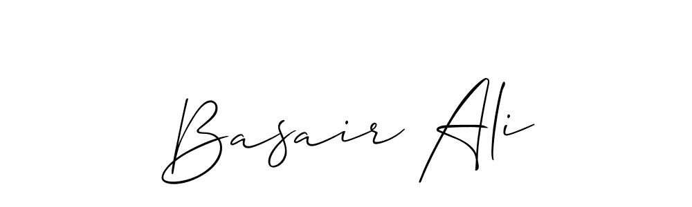 You should practise on your own different ways (Allison_Script) to write your name (Basair Ali) in signature. don't let someone else do it for you. Basair Ali signature style 2 images and pictures png