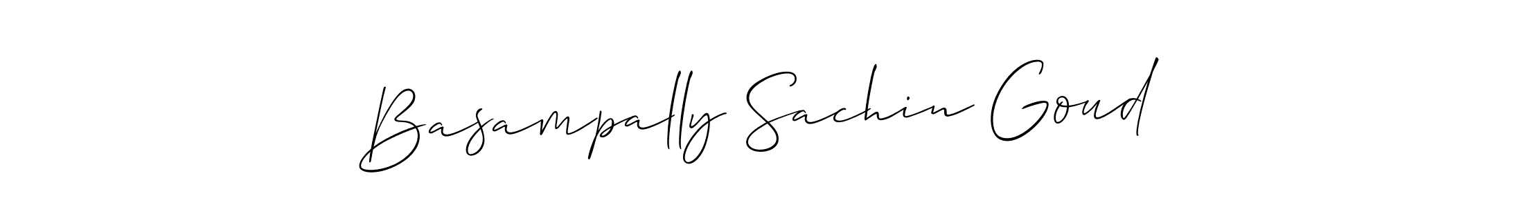 Also we have Basampally Sachin Goud name is the best signature style. Create professional handwritten signature collection using Allison_Script autograph style. Basampally Sachin Goud signature style 2 images and pictures png