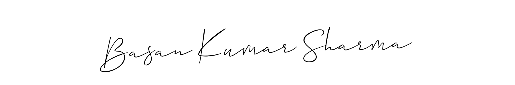 Also You can easily find your signature by using the search form. We will create Basan Kumar Sharma name handwritten signature images for you free of cost using Allison_Script sign style. Basan Kumar Sharma signature style 2 images and pictures png