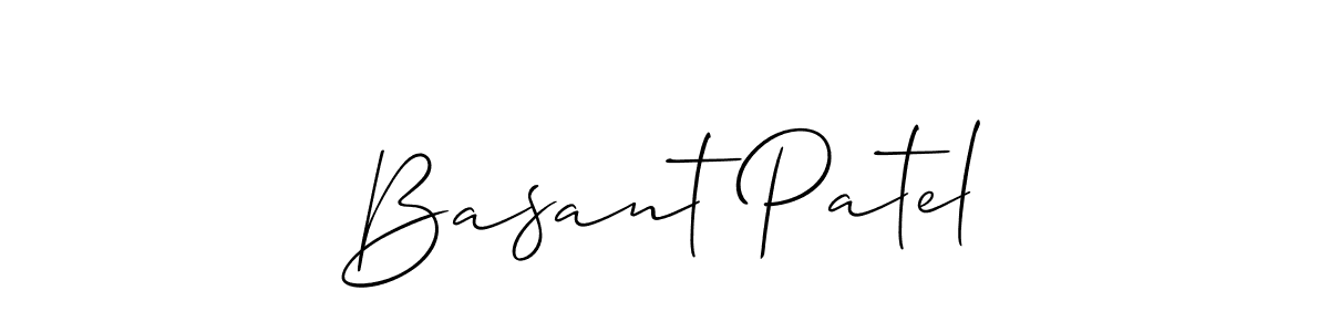 Create a beautiful signature design for name Basant Patel. With this signature (Allison_Script) fonts, you can make a handwritten signature for free. Basant Patel signature style 2 images and pictures png