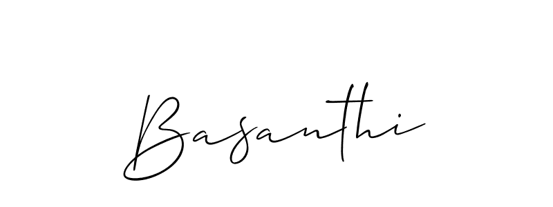 Use a signature maker to create a handwritten signature online. With this signature software, you can design (Allison_Script) your own signature for name Basanthi. Basanthi signature style 2 images and pictures png