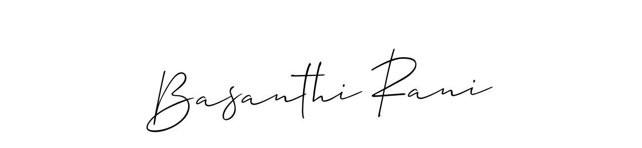 Design your own signature with our free online signature maker. With this signature software, you can create a handwritten (Allison_Script) signature for name Basanthi Rani. Basanthi Rani signature style 2 images and pictures png