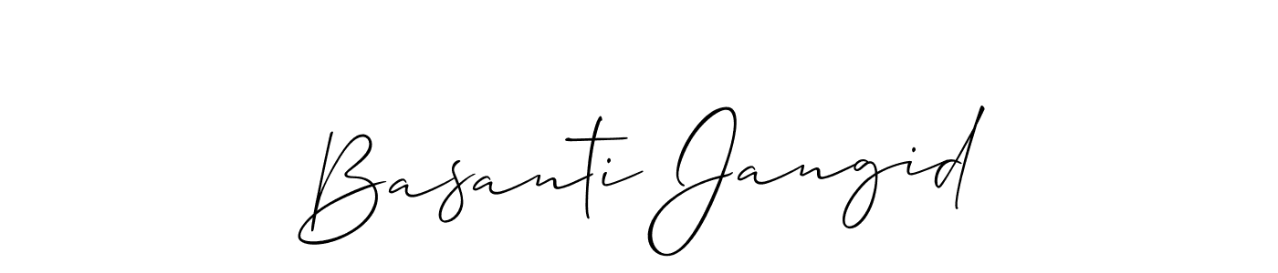 How to make Basanti Jangid signature? Allison_Script is a professional autograph style. Create handwritten signature for Basanti Jangid name. Basanti Jangid signature style 2 images and pictures png