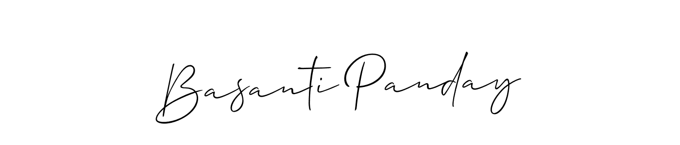 How to make Basanti Panday name signature. Use Allison_Script style for creating short signs online. This is the latest handwritten sign. Basanti Panday signature style 2 images and pictures png