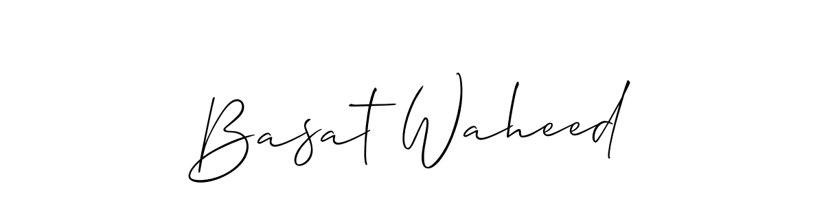 How to make Basat Waheed name signature. Use Allison_Script style for creating short signs online. This is the latest handwritten sign. Basat Waheed signature style 2 images and pictures png