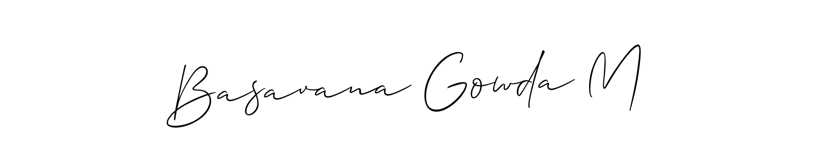 Use a signature maker to create a handwritten signature online. With this signature software, you can design (Allison_Script) your own signature for name Basavana Gowda M. Basavana Gowda M signature style 2 images and pictures png