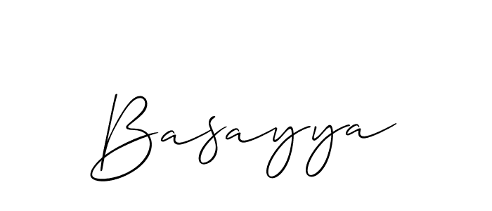Create a beautiful signature design for name Basayya. With this signature (Allison_Script) fonts, you can make a handwritten signature for free. Basayya signature style 2 images and pictures png