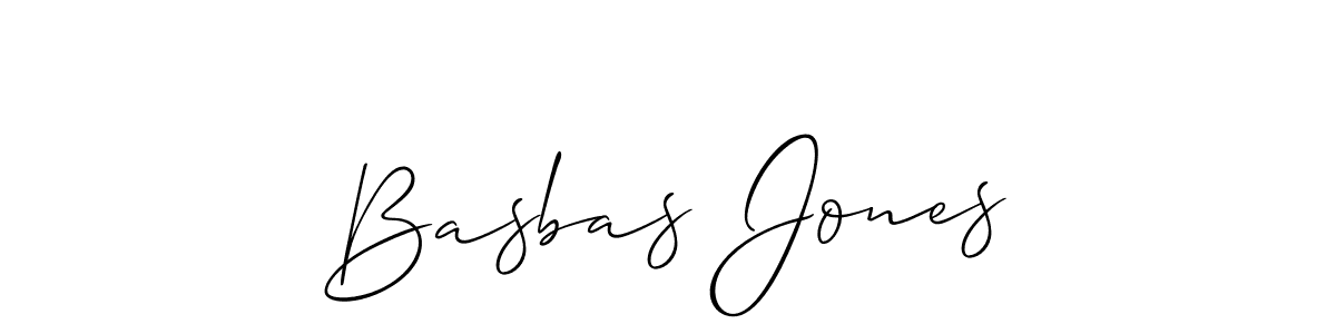 How to make Basbas Jones name signature. Use Allison_Script style for creating short signs online. This is the latest handwritten sign. Basbas Jones signature style 2 images and pictures png