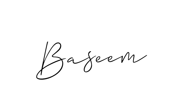 Also You can easily find your signature by using the search form. We will create Baseem name handwritten signature images for you free of cost using Allison_Script sign style. Baseem signature style 2 images and pictures png