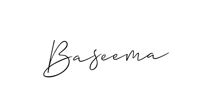 The best way (Allison_Script) to make a short signature is to pick only two or three words in your name. The name Baseema include a total of six letters. For converting this name. Baseema signature style 2 images and pictures png