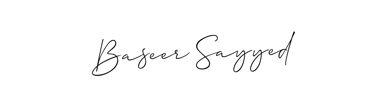 How to make Baseer Sayyed name signature. Use Allison_Script style for creating short signs online. This is the latest handwritten sign. Baseer Sayyed signature style 2 images and pictures png