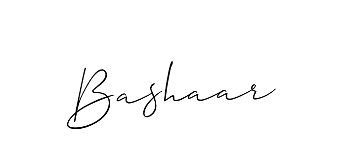 Design your own signature with our free online signature maker. With this signature software, you can create a handwritten (Allison_Script) signature for name Bashaar. Bashaar signature style 2 images and pictures png