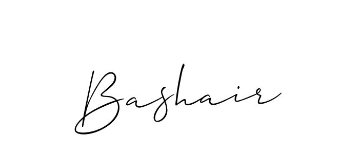 Create a beautiful signature design for name Bashair. With this signature (Allison_Script) fonts, you can make a handwritten signature for free. Bashair signature style 2 images and pictures png