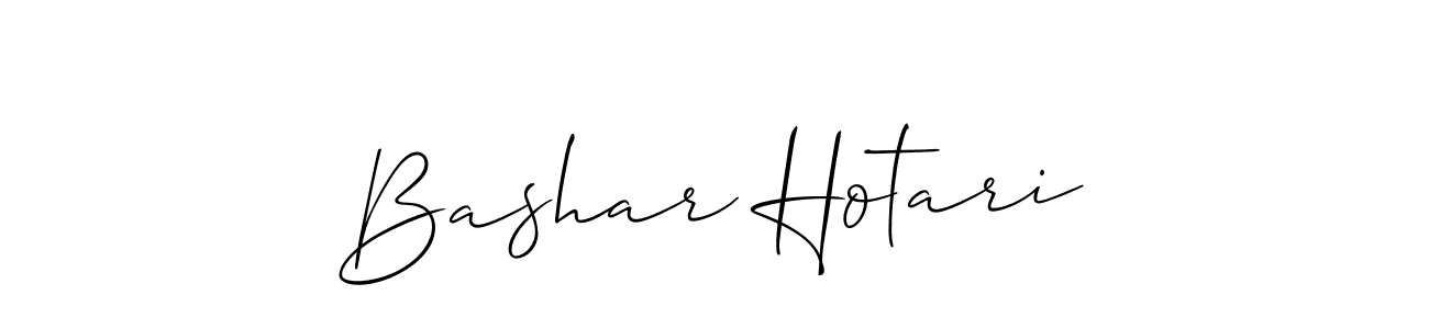 The best way (Allison_Script) to make a short signature is to pick only two or three words in your name. The name Bashar Hotari include a total of six letters. For converting this name. Bashar Hotari signature style 2 images and pictures png