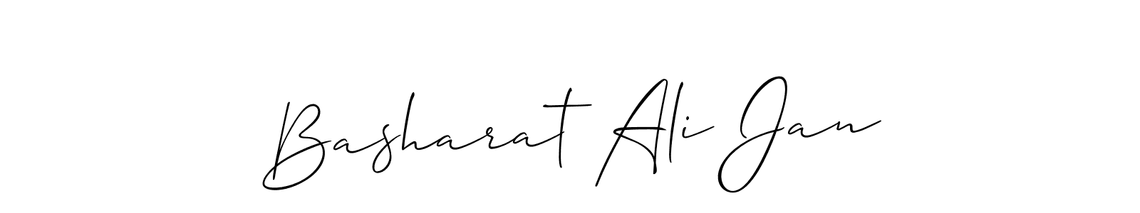 Make a beautiful signature design for name Basharat Ali Jan. With this signature (Allison_Script) style, you can create a handwritten signature for free. Basharat Ali Jan signature style 2 images and pictures png