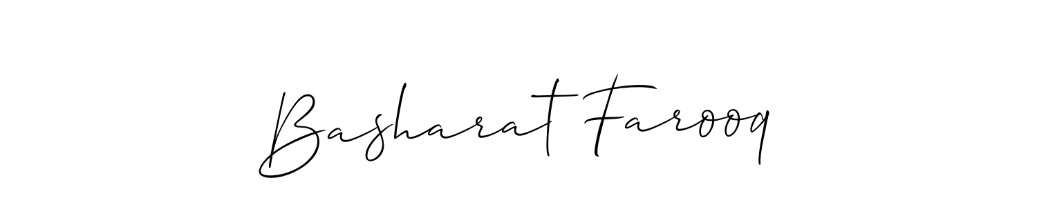 Design your own signature with our free online signature maker. With this signature software, you can create a handwritten (Allison_Script) signature for name Basharat Farooq. Basharat Farooq signature style 2 images and pictures png