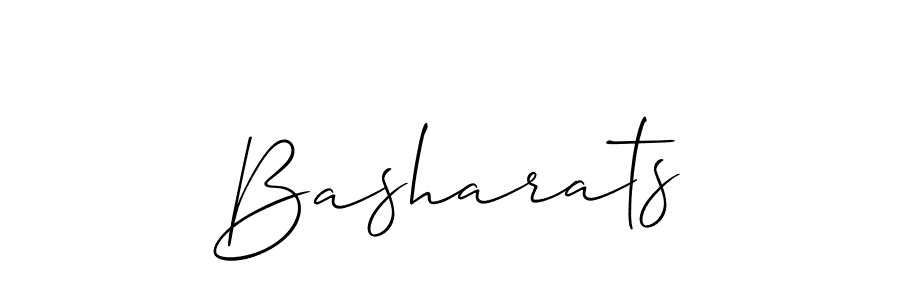 Design your own signature with our free online signature maker. With this signature software, you can create a handwritten (Allison_Script) signature for name Basharats. Basharats signature style 2 images and pictures png