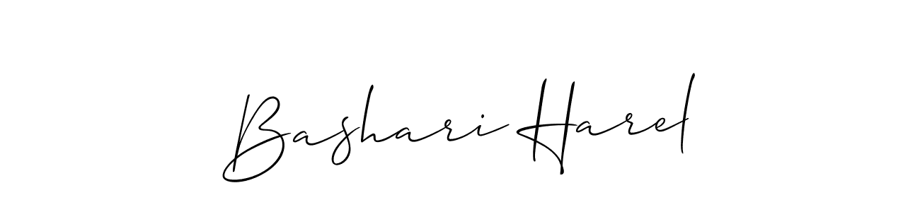 You should practise on your own different ways (Allison_Script) to write your name (Bashari Harel) in signature. don't let someone else do it for you. Bashari Harel signature style 2 images and pictures png