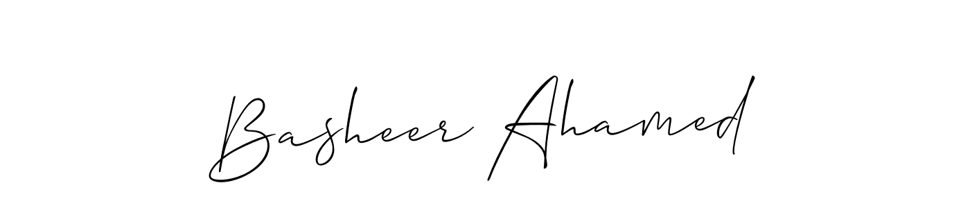 How to make Basheer Ahamed name signature. Use Allison_Script style for creating short signs online. This is the latest handwritten sign. Basheer Ahamed signature style 2 images and pictures png