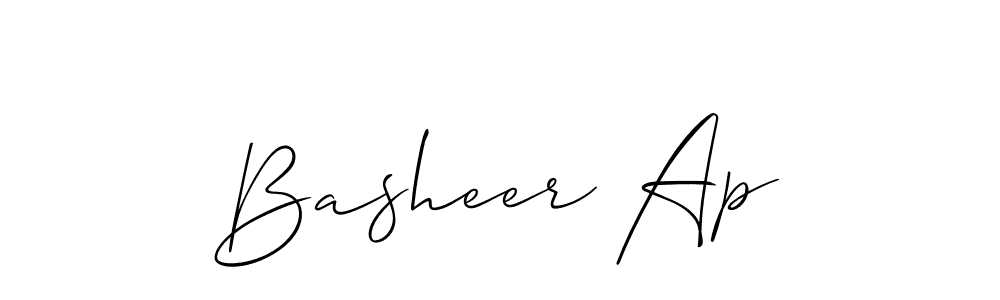 Make a beautiful signature design for name Basheer Ap. With this signature (Allison_Script) style, you can create a handwritten signature for free. Basheer Ap signature style 2 images and pictures png