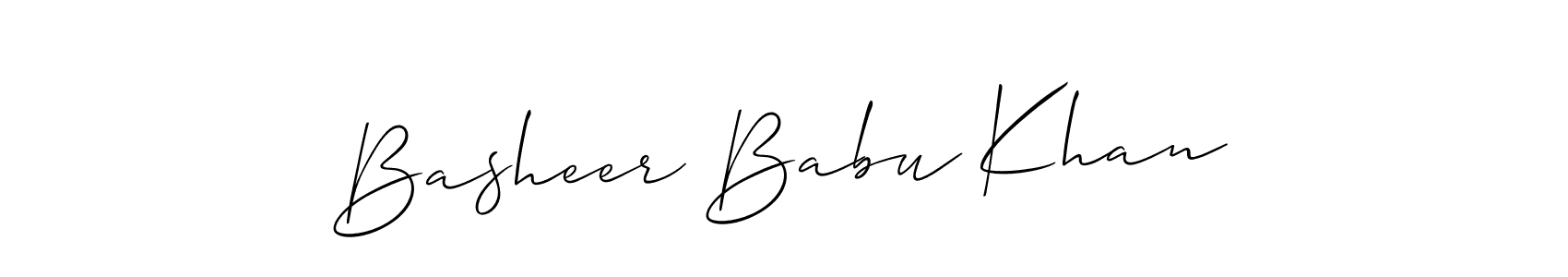 Create a beautiful signature design for name Basheer Babu Khan. With this signature (Allison_Script) fonts, you can make a handwritten signature for free. Basheer Babu Khan signature style 2 images and pictures png