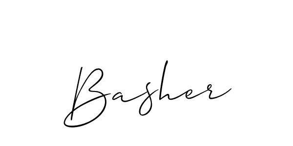 Design your own signature with our free online signature maker. With this signature software, you can create a handwritten (Allison_Script) signature for name Basher. Basher signature style 2 images and pictures png