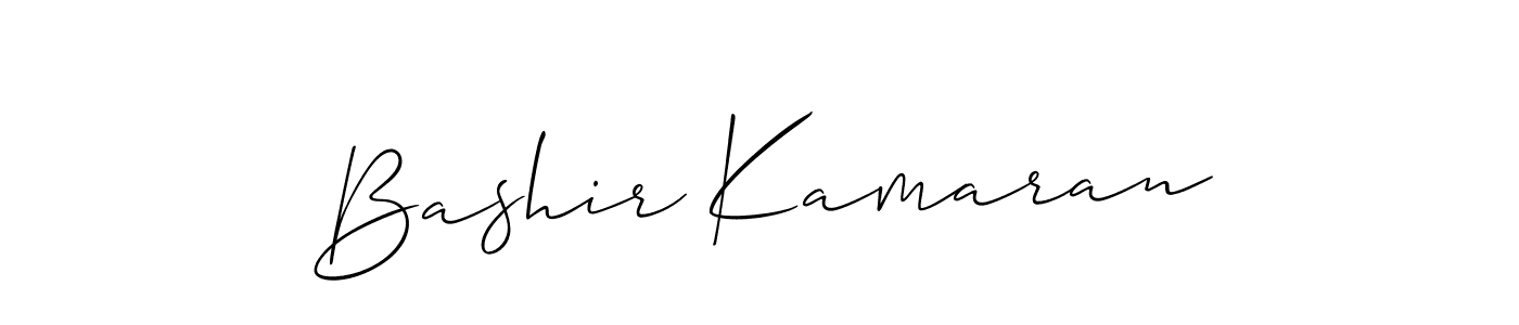 Make a beautiful signature design for name Bashir Kamaran. With this signature (Allison_Script) style, you can create a handwritten signature for free. Bashir Kamaran signature style 2 images and pictures png