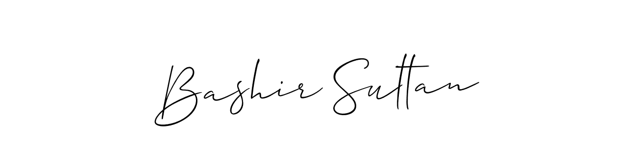 Make a beautiful signature design for name Bashir Sultan. With this signature (Allison_Script) style, you can create a handwritten signature for free. Bashir Sultan signature style 2 images and pictures png