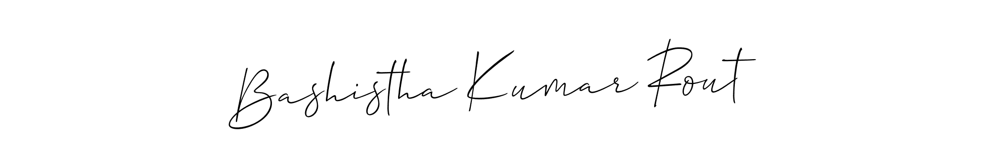 The best way (Allison_Script) to make a short signature is to pick only two or three words in your name. The name Bashistha Kumar Rout include a total of six letters. For converting this name. Bashistha Kumar Rout signature style 2 images and pictures png