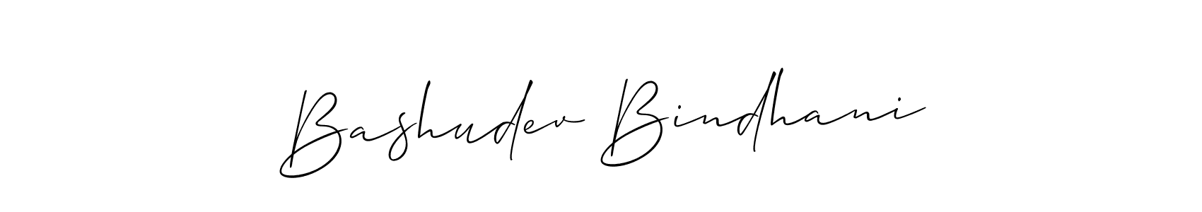 How to make Bashudev Bindhani name signature. Use Allison_Script style for creating short signs online. This is the latest handwritten sign. Bashudev Bindhani signature style 2 images and pictures png