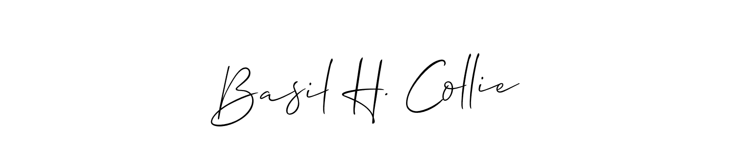 You should practise on your own different ways (Allison_Script) to write your name (Basil H. Collie) in signature. don't let someone else do it for you. Basil H. Collie signature style 2 images and pictures png