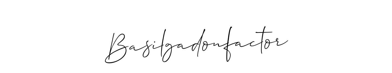 How to make Basilgadonfactor name signature. Use Allison_Script style for creating short signs online. This is the latest handwritten sign. Basilgadonfactor signature style 2 images and pictures png