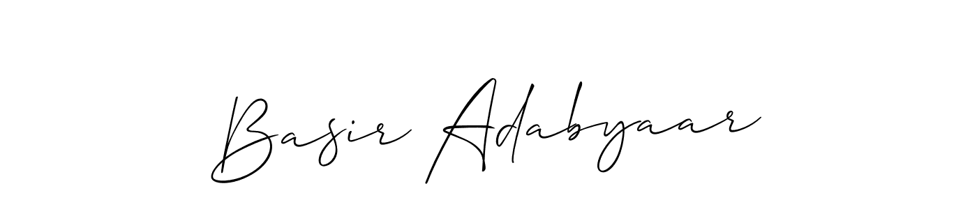 Design your own signature with our free online signature maker. With this signature software, you can create a handwritten (Allison_Script) signature for name Basir Adabyaar. Basir Adabyaar signature style 2 images and pictures png