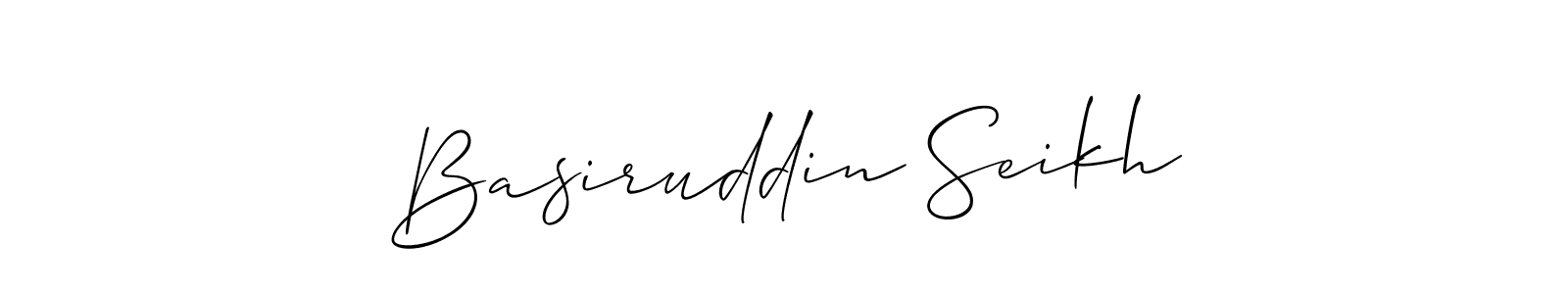 Make a short Basiruddin Seikh signature style. Manage your documents anywhere anytime using Allison_Script. Create and add eSignatures, submit forms, share and send files easily. Basiruddin Seikh signature style 2 images and pictures png