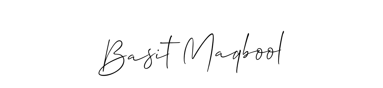 Design your own signature with our free online signature maker. With this signature software, you can create a handwritten (Allison_Script) signature for name Basit Maqbool. Basit Maqbool signature style 2 images and pictures png