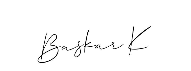 Make a beautiful signature design for name Baskar K. Use this online signature maker to create a handwritten signature for free. Baskar K signature style 2 images and pictures png