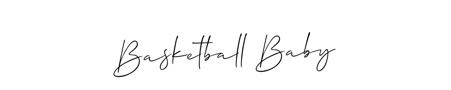 You should practise on your own different ways (Allison_Script) to write your name (Basketball Baby) in signature. don't let someone else do it for you. Basketball Baby signature style 2 images and pictures png