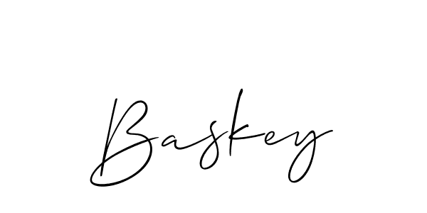 It looks lik you need a new signature style for name Baskey. Design unique handwritten (Allison_Script) signature with our free signature maker in just a few clicks. Baskey signature style 2 images and pictures png