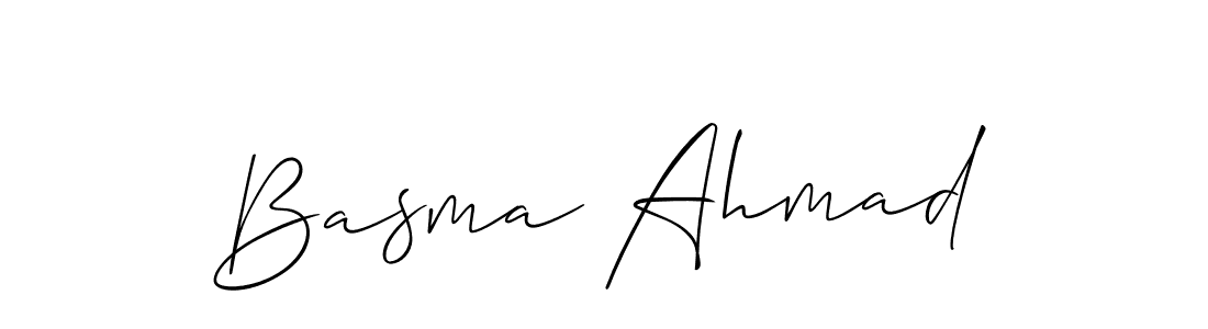 Make a beautiful signature design for name Basma Ahmad. With this signature (Allison_Script) style, you can create a handwritten signature for free. Basma Ahmad signature style 2 images and pictures png