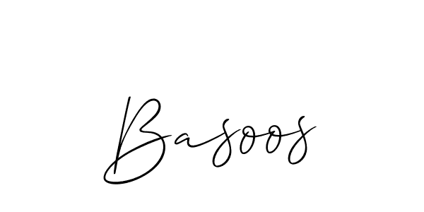 The best way (Allison_Script) to make a short signature is to pick only two or three words in your name. The name Basoos include a total of six letters. For converting this name. Basoos signature style 2 images and pictures png