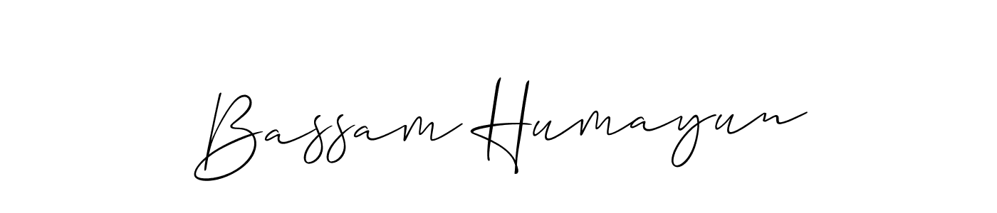 Use a signature maker to create a handwritten signature online. With this signature software, you can design (Allison_Script) your own signature for name Bassam Humayun. Bassam Humayun signature style 2 images and pictures png