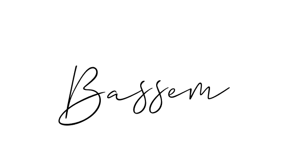 Create a beautiful signature design for name Bassem. With this signature (Allison_Script) fonts, you can make a handwritten signature for free. Bassem signature style 2 images and pictures png