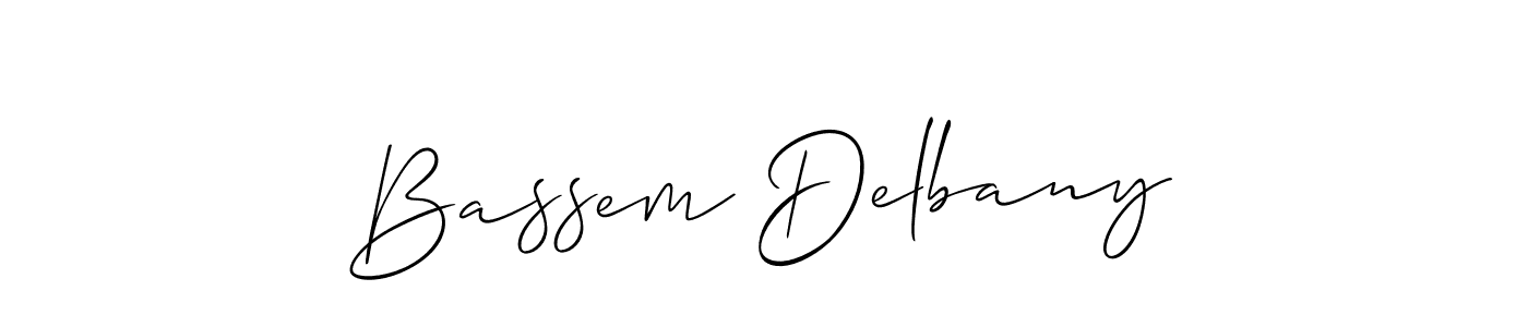 How to make Bassem Delbany signature? Allison_Script is a professional autograph style. Create handwritten signature for Bassem Delbany name. Bassem Delbany signature style 2 images and pictures png