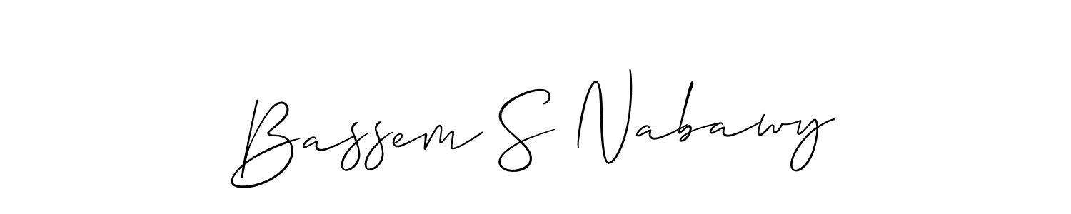 Bassem S Nabawy stylish signature style. Best Handwritten Sign (Allison_Script) for my name. Handwritten Signature Collection Ideas for my name Bassem S Nabawy. Bassem S Nabawy signature style 2 images and pictures png