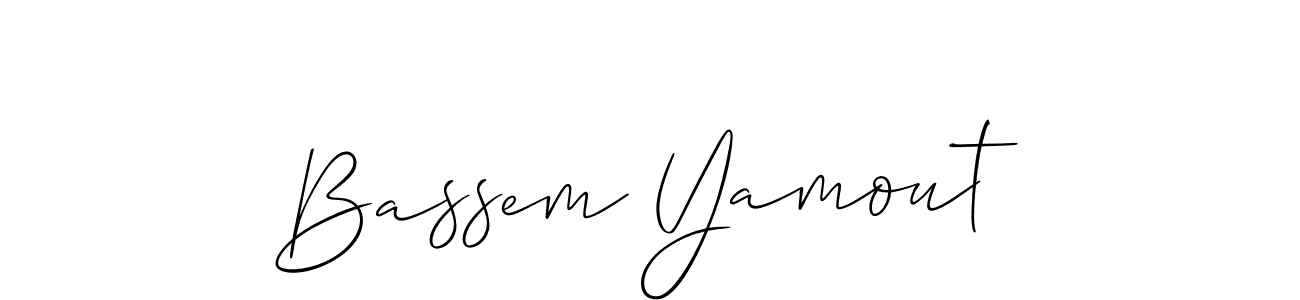 Make a beautiful signature design for name Bassem Yamout. With this signature (Allison_Script) style, you can create a handwritten signature for free. Bassem Yamout signature style 2 images and pictures png