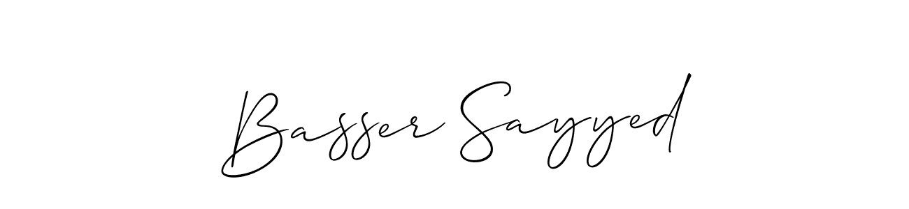 Make a beautiful signature design for name Basser Sayyed. With this signature (Allison_Script) style, you can create a handwritten signature for free. Basser Sayyed signature style 2 images and pictures png