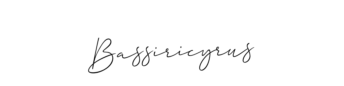 Create a beautiful signature design for name Bassiricyrus. With this signature (Allison_Script) fonts, you can make a handwritten signature for free. Bassiricyrus signature style 2 images and pictures png