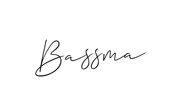 Design your own signature with our free online signature maker. With this signature software, you can create a handwritten (Allison_Script) signature for name Bassma. Bassma signature style 2 images and pictures png