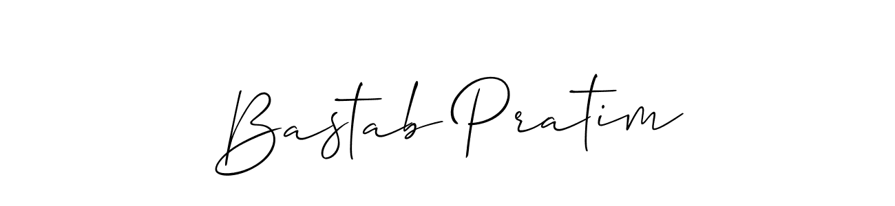 Use a signature maker to create a handwritten signature online. With this signature software, you can design (Allison_Script) your own signature for name Bastab Pratim. Bastab Pratim signature style 2 images and pictures png