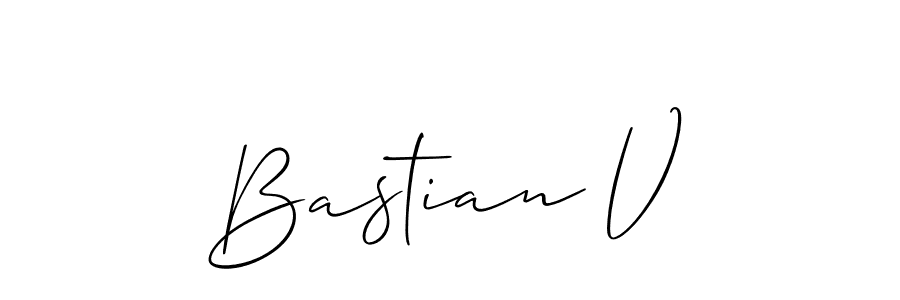 Bastian V stylish signature style. Best Handwritten Sign (Allison_Script) for my name. Handwritten Signature Collection Ideas for my name Bastian V. Bastian V signature style 2 images and pictures png